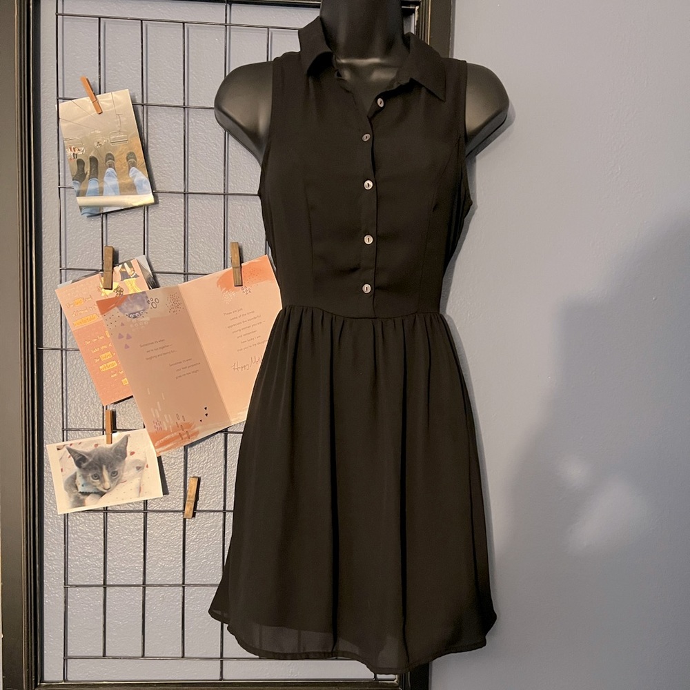 Black chiffon dress